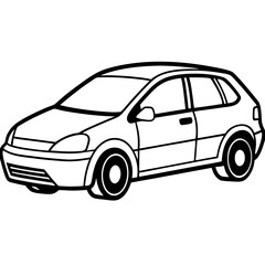 Urban Hatchback line art vector 
