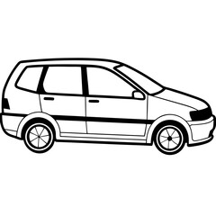 Urban Hatchback line art vector 