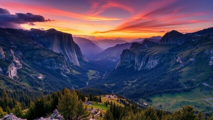 Obraz premium view from the top of the mountain