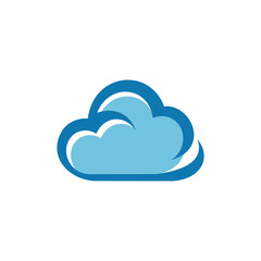 Minimalist Blue Cloud Logo Icon – Clean and Modern Vector Design