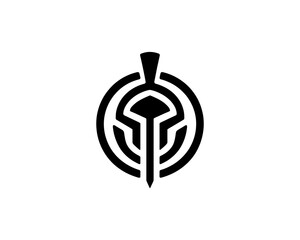 Professional spartan logo in silhouette format