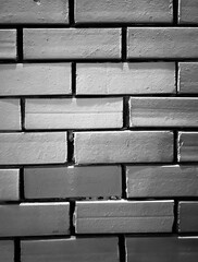 Muro de tijolos em preto e branco