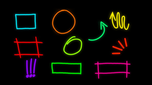 Neon Shape Doodles