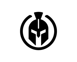 Powerful spartan warrior in black vector style