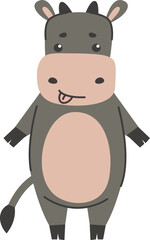 Playful Young Cow Cartoon