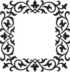 Square floral border decorative text box design vector illustration.