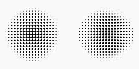 Set of black halftone dots backgrounds. vector modern dots halftone,Pop art comic style gradient circle halftone set Vector isolated on white background dots pattern. dots circle