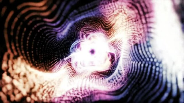 Infinite tunnel made of light particles background