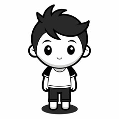 Cute Cartoon Boy with Glasses Character Avatar Icon