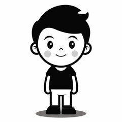 Cute Cartoon Boy with Glasses Character Avatar Icon