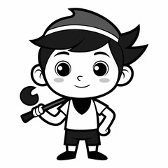 Cute Cartoon Boy with Glasses Character Avatar Icon