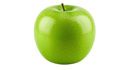 Stock photo of green apple isolated on white background for healthy eating and fresh fruit concepts on transparent background