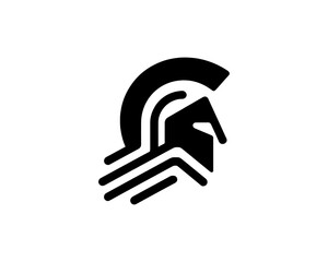 Bold spartan helmet icon in vector style