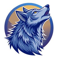 Fototapeta premium Vector Illustration of a Howling Wolf 