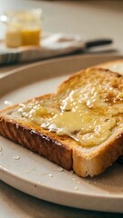 Crispy golden toast with melting butter for a wholesome morning meal