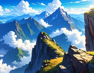 岩肌と雲海