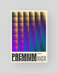 Retro-futuristic and abstract poster design. Geometric glass refraction and distortion gradient