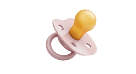 Pink baby pacifier for newborn infant soothing and comfort a must have baby essential accessory item on transparent background