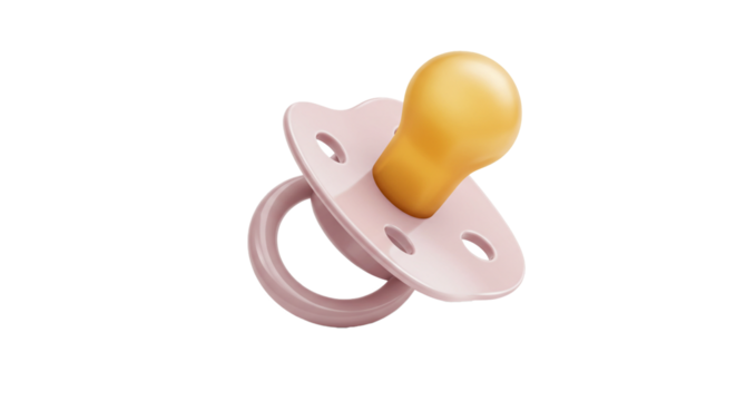 Pink baby pacifier for newborn infant soothing and comfort a must have baby essential accessory item on transparent background