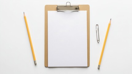Clipboard with pencils and paper