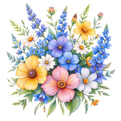 Obraz premium Vibrant floral arrangement nature digital artwork botanical beauty aerial view colorful blooms for decor