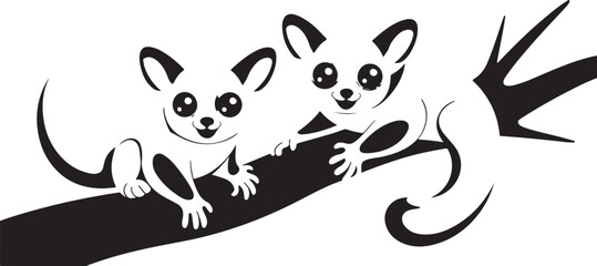 Sugar glider animal vector silhouette art