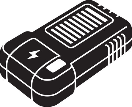 black taser stun gun isometric view clip art preview