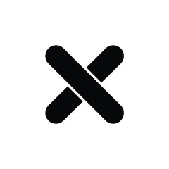 Black X Mark Icon on White Background Simple and Bold