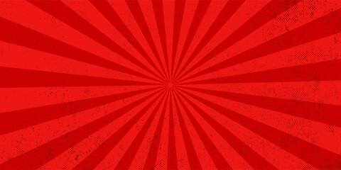 Red grunge background with sunburst