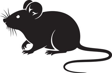 Mice and rat running silhouette black vector art design set