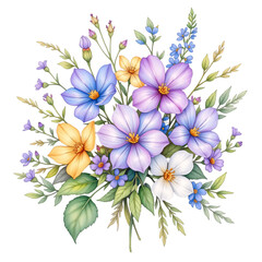 Vibrant floral bouquet arrangement natural setting illustration bright colors artistic viewpoint nature concept