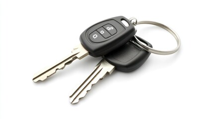 Car keys on white background
