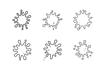 splatter blob icon line art vector illustration