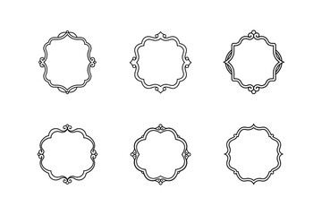 victorian frame line art vector illustration