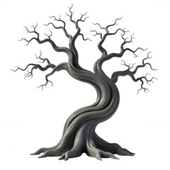 3d isolated halloween tree transparent background artistic design spooky vibe digital artwork