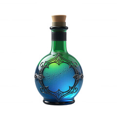 3d isolated halloween potion bottle transparent background spooky decor festive atmosphere
