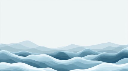 Obraz premium Abstract wavy landscape in shades of blue.