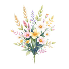 Colorful floral bouquet nature garden digital illustration vibrant colors close-up botanical beauty