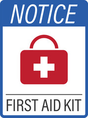 Isolated pictogram icon of emergency first aid kit label, green sticker used for identifying medical supplies and health safety equipment quickly