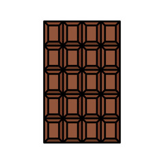 Chocolate Bar Flat design style, a full chocolate bar with segments, perfect for food packaging, cocoa products, and sweet themed design.
