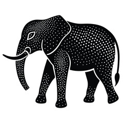 Dot Art Pointillism Elephant or Rhino