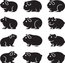 Obraz premium Guinea Pig Silhouette - Minimalist Guinea Pig Design - Guinea Pig Vector - Guinea Pig Illustration.