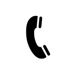 Minimal Black Line Classic Landline Phone Icon for Office and Call Center Use