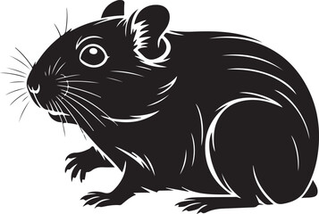 Mice and rat running silhouette black vector art design set