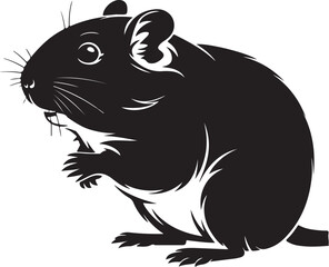 Mice and rat running silhouette black vector art design set