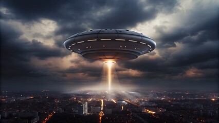 "Alien Invasion: UFO Over the City"