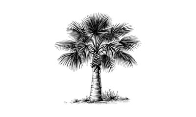 Fan Palm Tree Illustrations, tropical foliage art, exotic plants design, vector illustration, jungle leaves graphics, botanical nature elements, summer vibes decor.