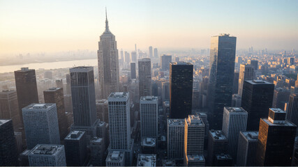 Obraz premium An aerial view of New York City skyscrapers