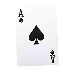 Playing Card: An Ace of Spades, the highest card in the suit. A symbol of luck, skill and strategic gameplay in card games.