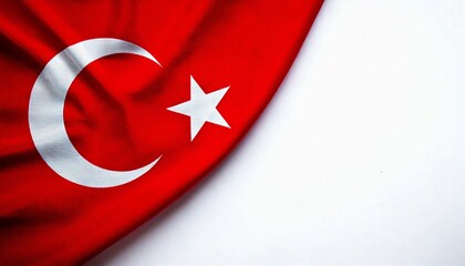 Obraz premium Turkey flag on white background. copy space 